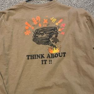 90’s Tan “Think about it!!” Tasmanian Devil graphic tee - Single stitch - XL